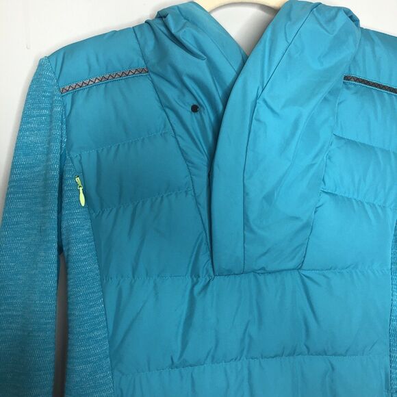 Lululemon Jacket Womens 6 Blue Teal Fluff Off Down Puffer Insulated Coat Hooded - Picture 2 of 12
